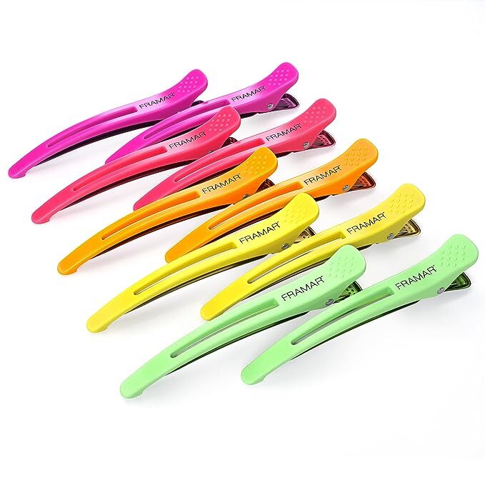 neon hair sectioning clips