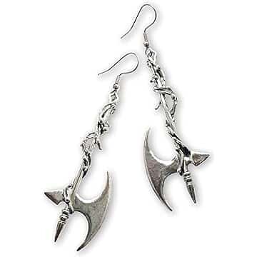 silver ax earrings