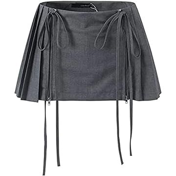 grey low rise mini skirt