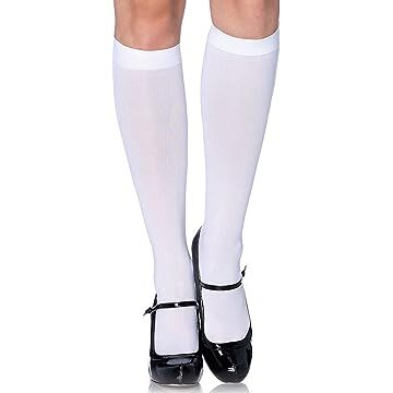 white knee high stockings