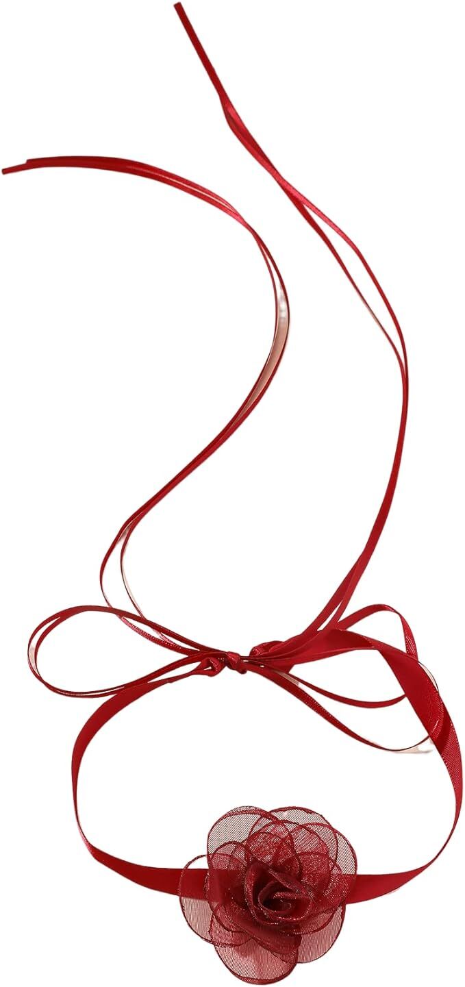 red rose choker