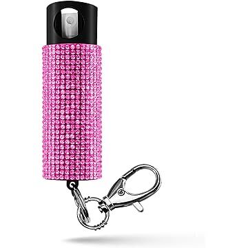 pepper spray key chain pink sparkly