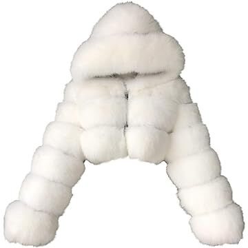 white fuzzy jacket winter