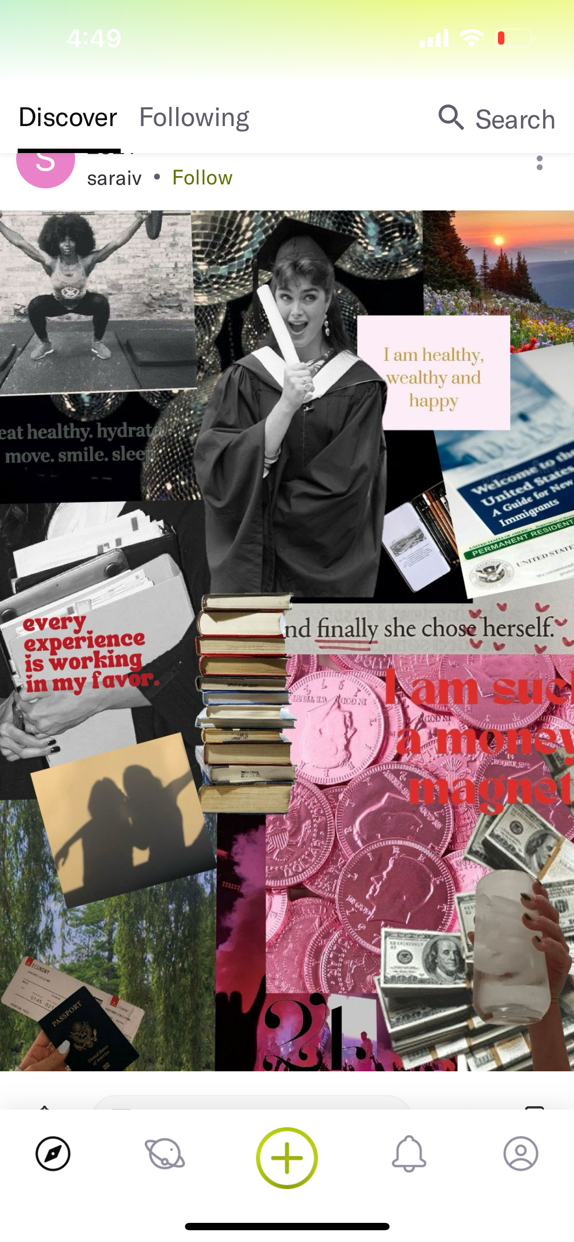landing app vision board